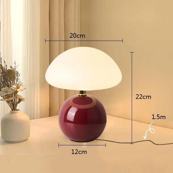 Cream Ceramic Mushroom Lamp