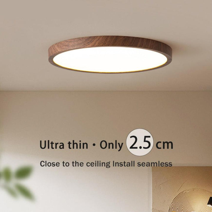 Slim Round Wooden Ceiling Light