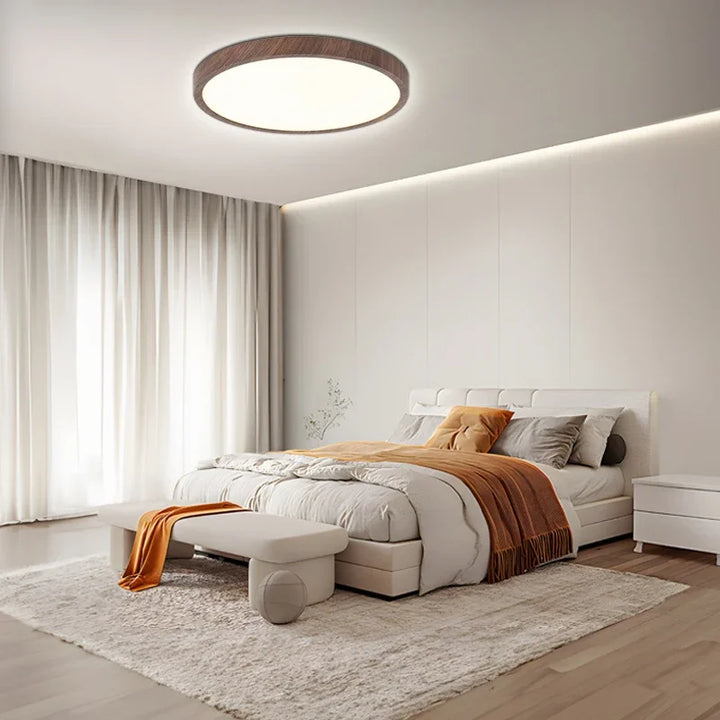 Slim Round Wooden Ceiling Light