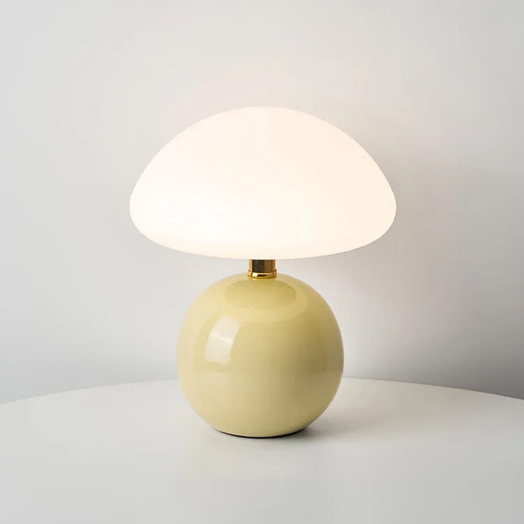 Cream Ceramic Mushroom Lamp