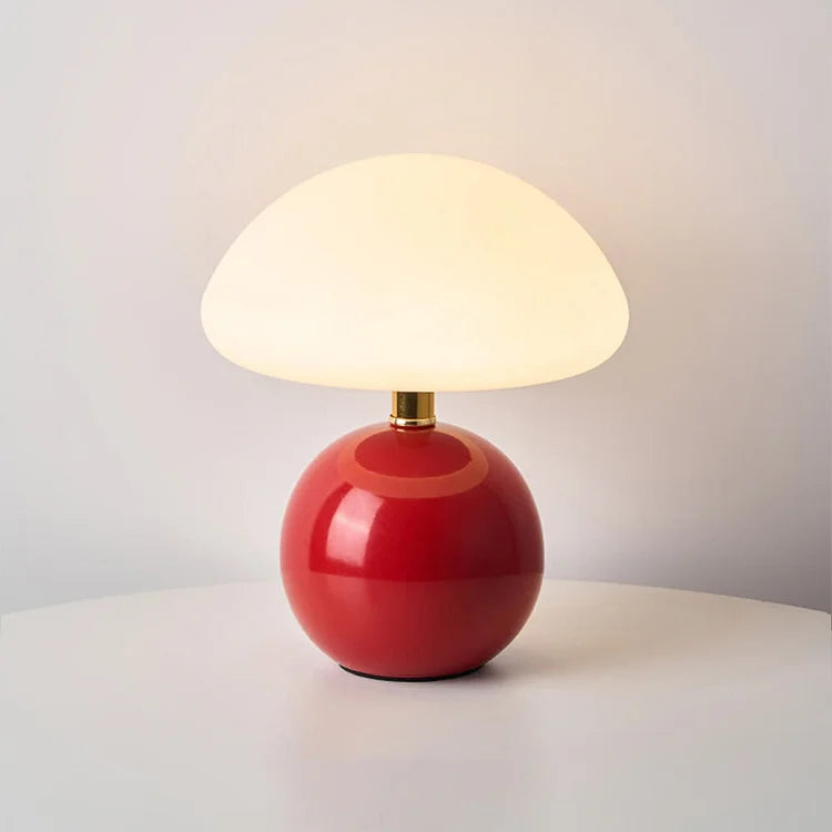 Cream Ceramic Mushroom Lamp
