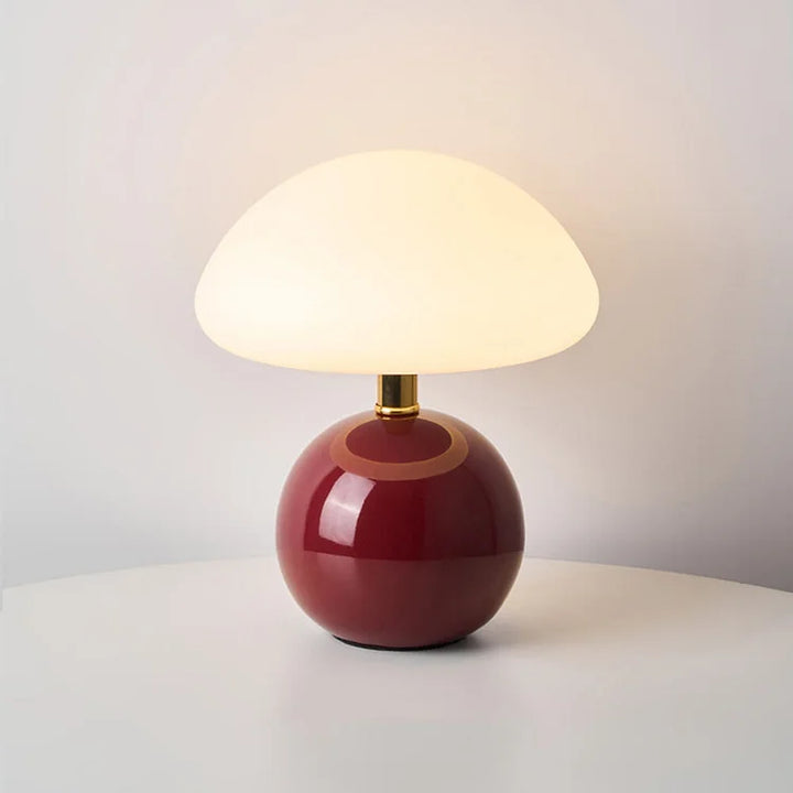 Cream Ceramic Mushroom Lamp
