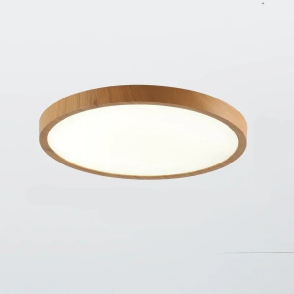 Slim Round Wooden Ceiling Light